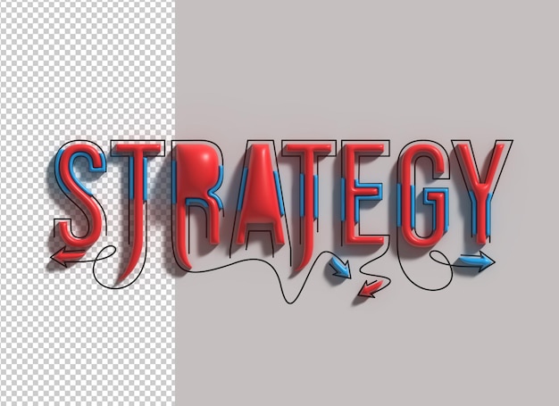 Free PSD strategy lettering line art transparent psd font design