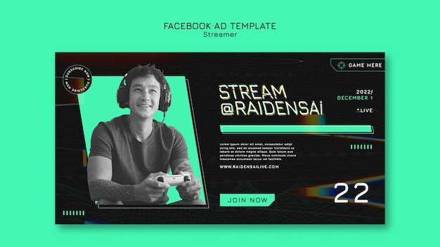 Free PSD streaming concept facebook template