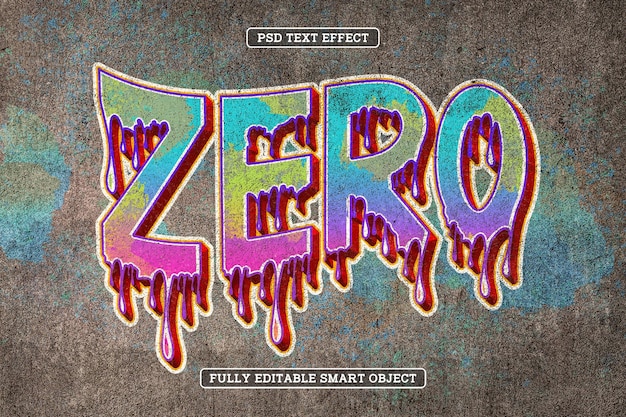 Free PSD street art zero graffiti style text effect