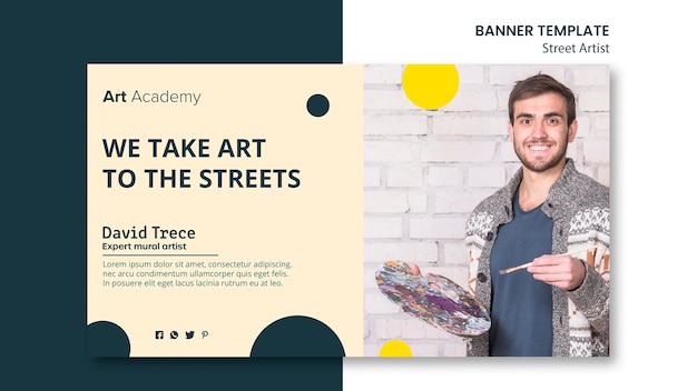 Free PSD street artist concept banner template