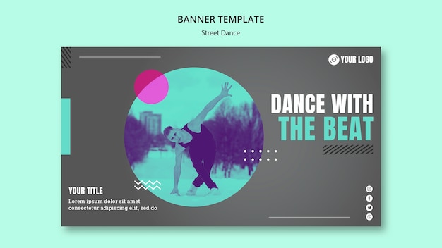 Free PSD street dance horizontal banner template