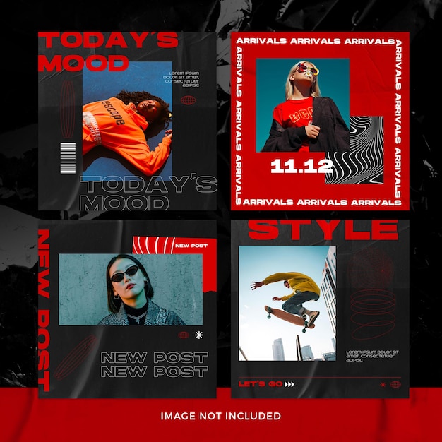 Street fashion Instagram Post Set Premium Psd