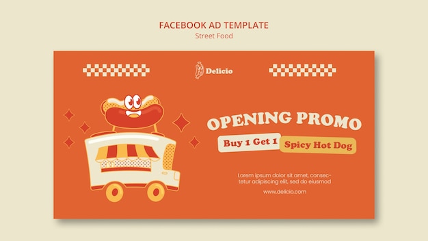 Free PSD street food fest facebook template