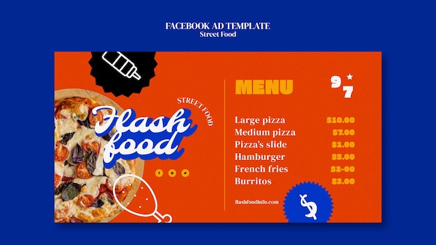 Free PSD street food festival facebook template