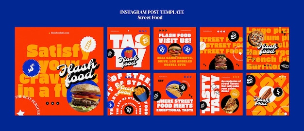 Free PSD street food festival instagram posts