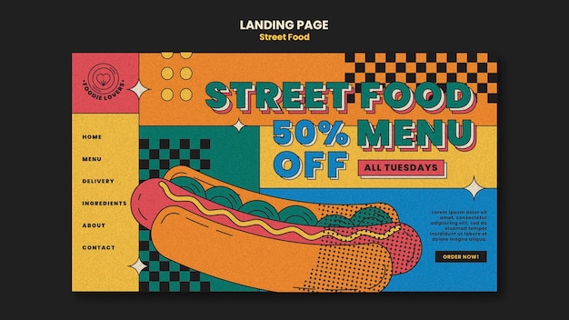 Free PSD street food festival landing page template