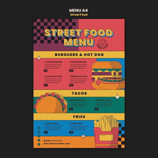 Street food festival menu template