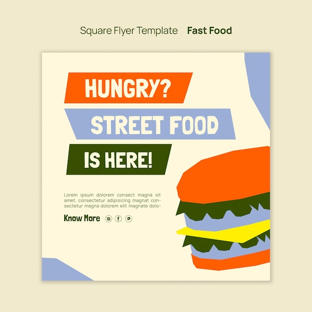 Free PSD street food template design