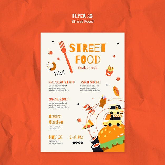 Free PSD street food template design