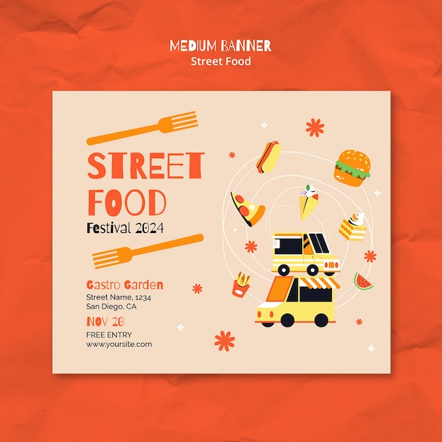 Free PSD street food template design