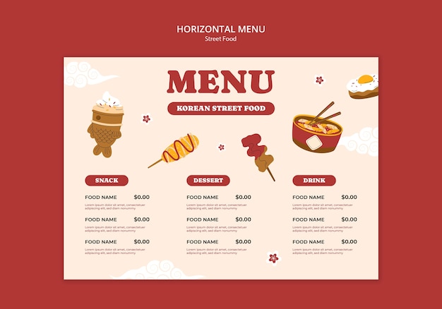 Free PSD street food template design