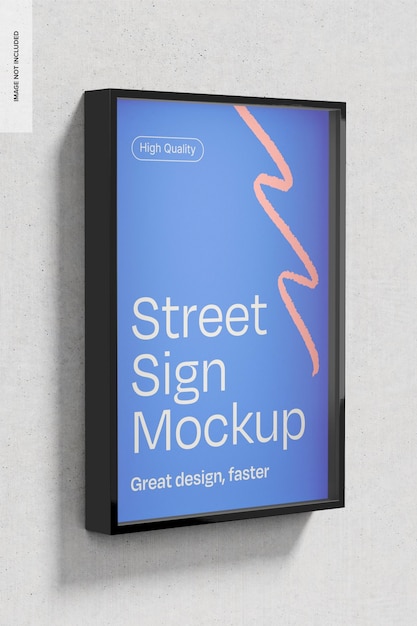 Street sign mockup side view