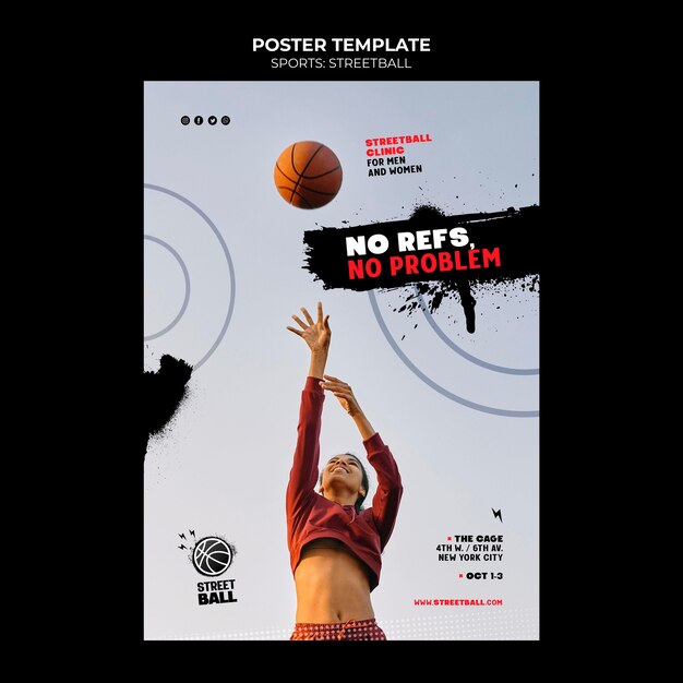 Streetball clinic poster template