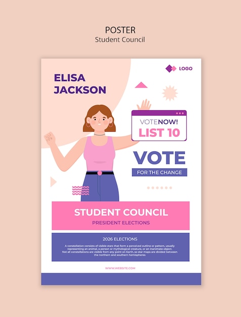 Free PSD student council poster template design