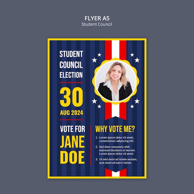 Free PSD student council template design