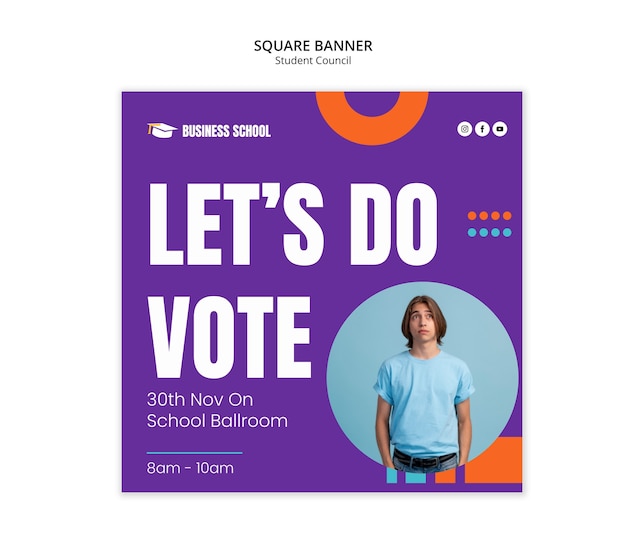 Free PSD student council template design