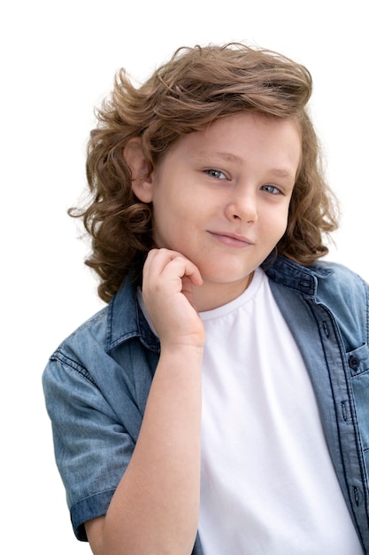 Free PSD studio portrait of adorable young boy