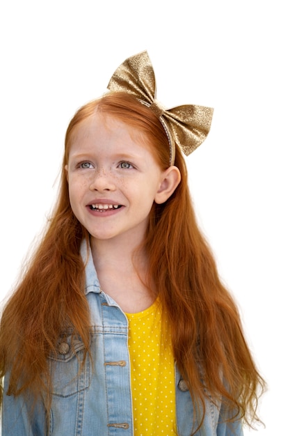 Free PSD studio portrait of adorable young girl