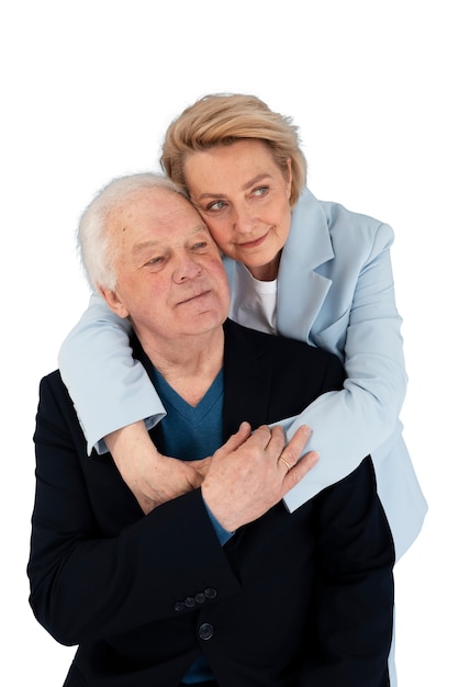 Free PSD studio portrait of loving elderly couple