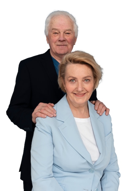 Free PSD studio portrait of loving elderly couple