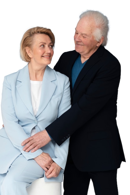 Free PSD studio portrait of loving elderly couple