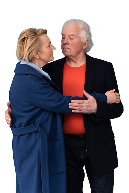 Free PSD studio portrait of loving elderly couple