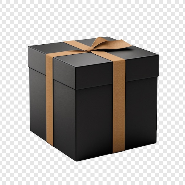 Free PSD studio shot of a black brown box isolated on transparent background