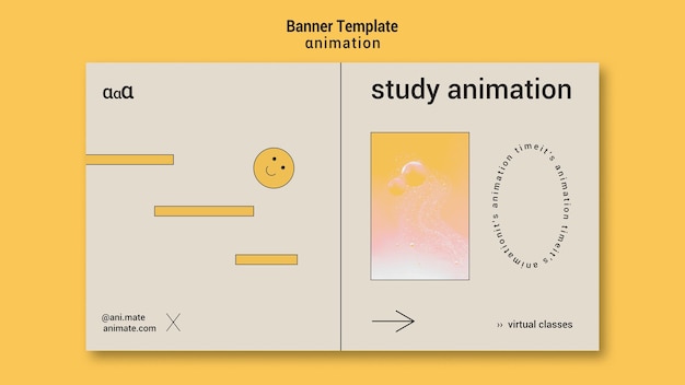 Free PSD study animation banner template