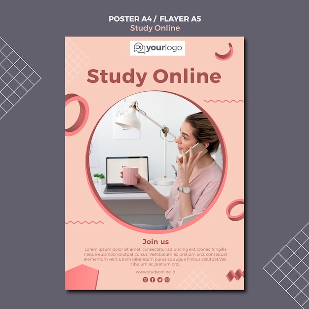 Study online flyer template