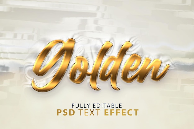 Free PSD stylish golden psd text effect