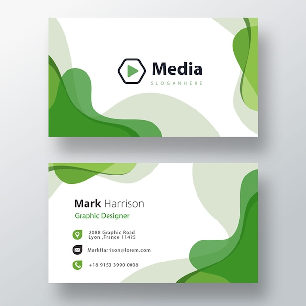 stylish liquidity PSD business card template