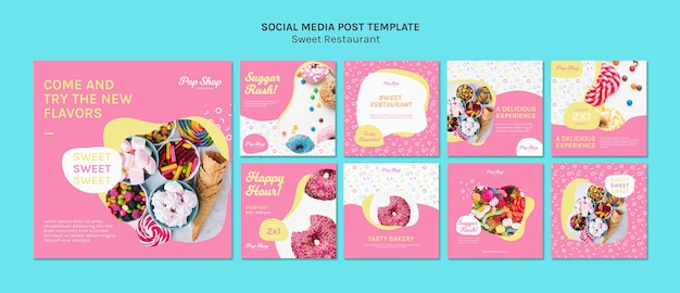 Free PSD sugar rush candy store social media template