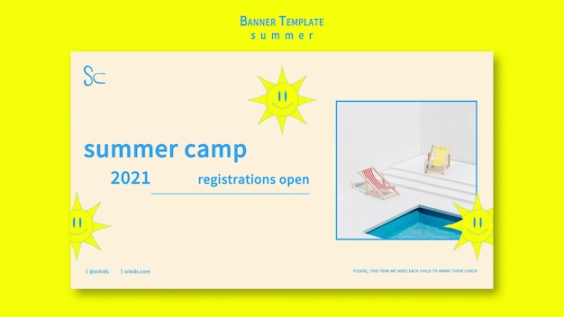 Summer camp banner template