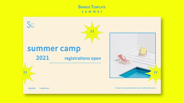 Summer camp banner template