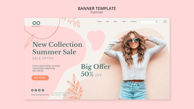 Free PSD summer collection banner template