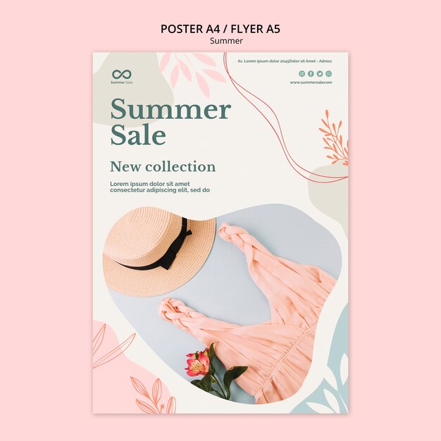 Summer collection sale flyer design