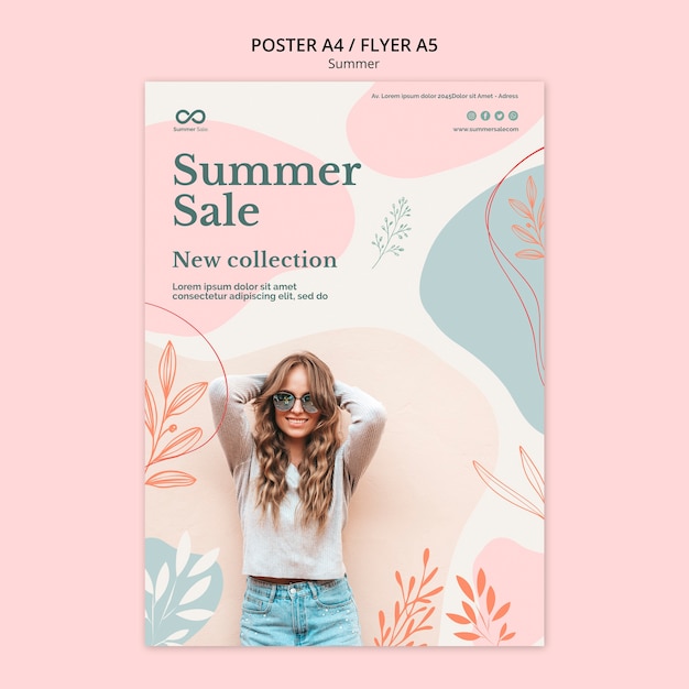 Free PSD summer collection sale poster design