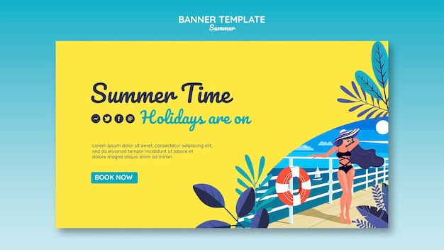 Summer concept banner template