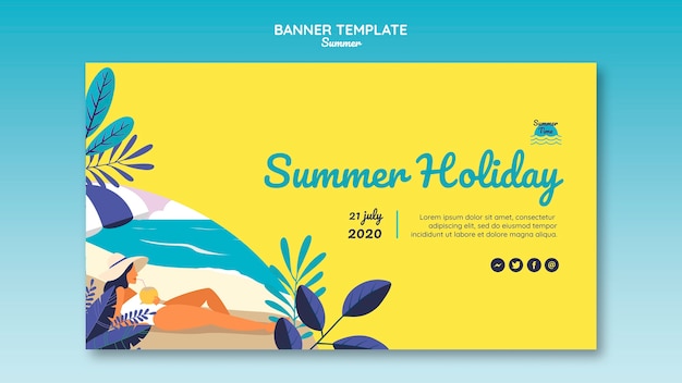 Free PSD summer concept banner template