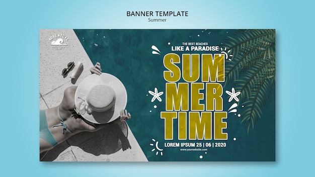 Free PSD summer concept banner template