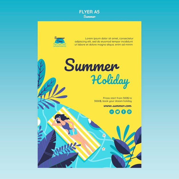 Summer concept flyer template