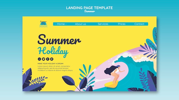 Summer concept landing page template