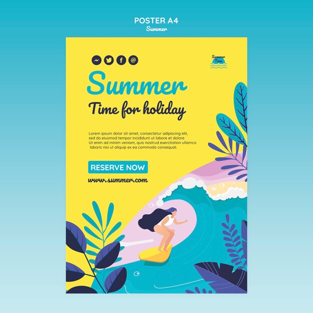 Summer concept poster template