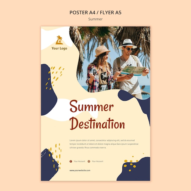 Free PSD summer concept poster template