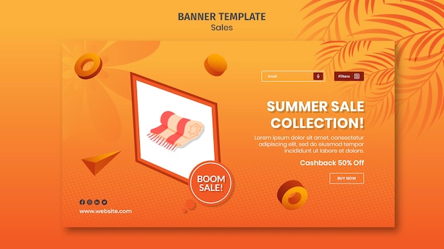 Free PSD summer discount sale banner template