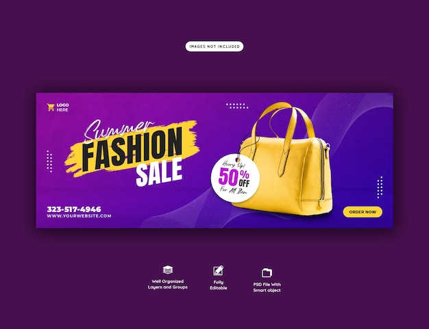 Summer fashion sale facebook cover template