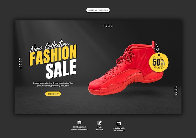 Summer fashion sale web banner template