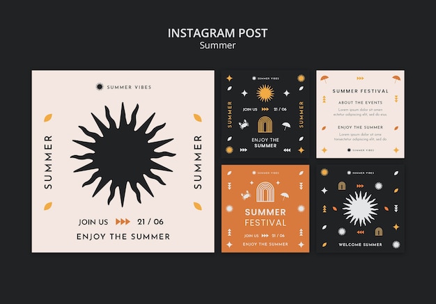 Free PSD summer holiday instagram posts