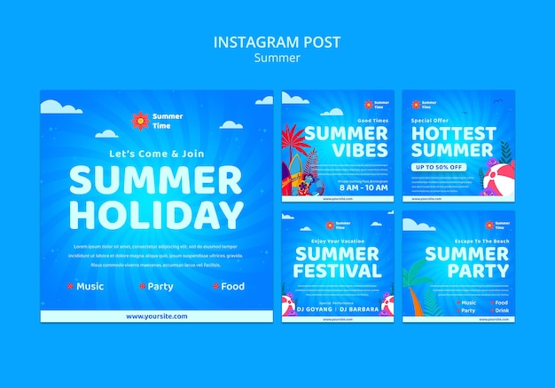 Summer holiday instagram posts