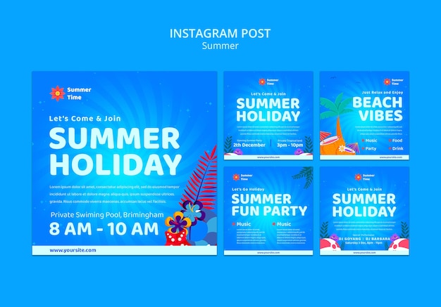 Summer holiday instagram posts